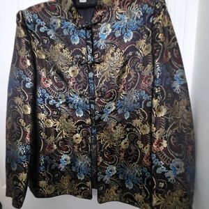 RJ Elegant Floral Brocade Jacket Size XL